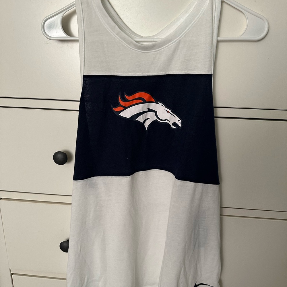 NFL Broncos White and Blue Dri-Fit Racer Back Tank Top
